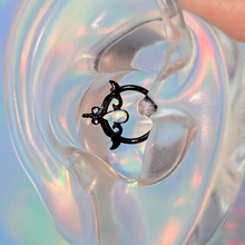 Load image into Gallery viewer, 16G 3/8 White Synthetic Opal Black Wings Hinged Segment Ring