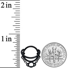 Load image into Gallery viewer, 16G 3/8 Black Double Saturn Chain Dangle Hinged Segment Ring