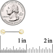 Load image into Gallery viewer, 14G 9/16 Matte White Splatter Barbell Nipple Ring Set