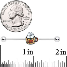 Load image into Gallery viewer, 14G Pumpkin Spice Cappuccino Coffee Industrial Barbell 38mm