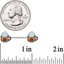 Load image into Gallery viewer, 14G 9/16 Pumpkin Spice Cappuccino Coffee Barbell Nipple Ring Set