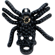 Load image into Gallery viewer, 16G 5/16 Yellow Gem Black Spider Halloween Labret Monroe Tragus