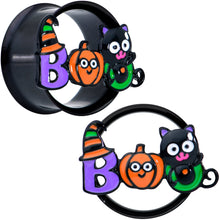 Load image into Gallery viewer, Black Boo Party Halloween Tunnel Plug Set