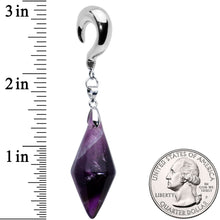 Load image into Gallery viewer, 2G Purple Stone Point Curved Drop Taper Ear Weights