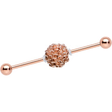 Load image into Gallery viewer, 14G Rose Gold Tone Autumn Pine Cone Industrial Barbell 38mm
