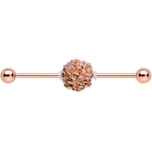 Load image into Gallery viewer, 14G Rose Gold Tone Autumn Pine Cone Industrial Barbell 38mm