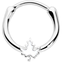 Load image into Gallery viewer, 16G 3/8 Autumn White Maple Leaf Cartilage Clicker Ring