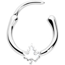 Load image into Gallery viewer, 16G 3/8 Autumn White Maple Leaf Cartilage Clicker Ring