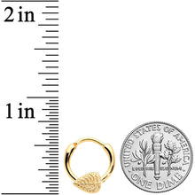 Load image into Gallery viewer, 16G 3/8 Gold Tone Autumn Textured Leaf Cartilage Clicker Ring