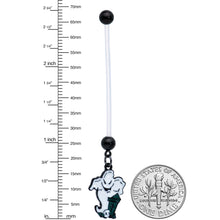 Load image into Gallery viewer, Clear Bioplast Graveyard Ghost Halloween Pregnancy Dangle Belly Ring