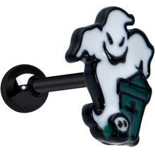 Load image into Gallery viewer, 16G 1/4 Black Graveyard Ghost Halloween Cartilage Tragus Earring