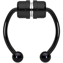 Load image into Gallery viewer, Black Magnetic Septum Ring Horseshoe Non-Pierced Fake Nose Ring