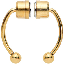 Load image into Gallery viewer, Gold Tone Magnetic Septum Ring Horseshoe Non-Pierced Fake Nose Ring
