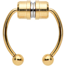 Load image into Gallery viewer, Gold Tone Magnetic Septum Ring Horseshoe Non-Pierced Fake Nose Ring