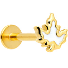 Load image into Gallery viewer, 16G 5/16 Gold Tone Autumn White Maple Leaf Labret Monroe Tragus