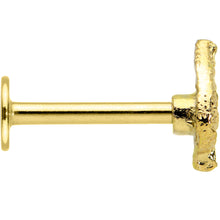 Load image into Gallery viewer, 16G 5/16 Gold Tone Autumn Textured Leaf Labret Monroe Tragus