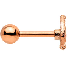 Load image into Gallery viewer, 16G 1/4 Rose Gold Tone Fall Texture Leaf Cartilage Tragus Earring