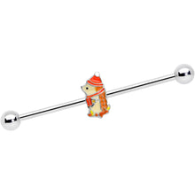 Load image into Gallery viewer, 14G Cozy Winter Hedgehog Industrial Barbell 38mm