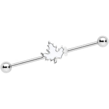 Load image into Gallery viewer, 14G Autumn White Maple Leaf Industrial Barbell 38mm