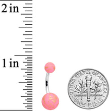 Load image into Gallery viewer, Matte Pink Splatter Pattern Belly Ring