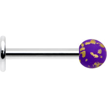 Load image into Gallery viewer, 16G 5/16 Matte Purple Splatter Pattern Labret Monroe Tragus