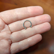 Load image into Gallery viewer, 16G 3/8 Matte Grey Zebra Stripe Ends Horseshoe Circular Barbell
