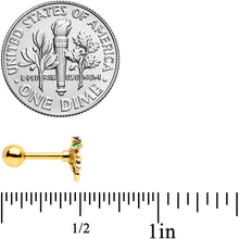 Load image into Gallery viewer, 16G 1/4 Clear Gem Gold Tone Iris Flower Cartilage Tragus Earring