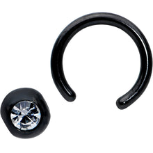 Load image into Gallery viewer, 18G 1/4 Clear Gem Black Classic BCR Captive Bead Ring