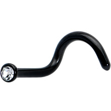 Load image into Gallery viewer, 18G 1/4 Clear Gem Black 2mm End Left Nose Screw