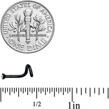 Load image into Gallery viewer, 18G 1/4 Clear Gem Black 2mm End Left Nose Screw