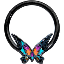 Load image into Gallery viewer, 16G 3/8 Black Sunset Butterfly Hinged Segment Ring
