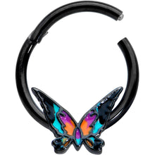Load image into Gallery viewer, 16G 3/8 Black Sunset Butterfly Hinged Segment Ring