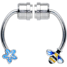 Load image into Gallery viewer, Bee Flower Ends Non Pierced Magnetic Clip On Fake Septum Ring
