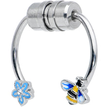 Load image into Gallery viewer, Bee Flower Ends Non Pierced Magnetic Clip On Fake Septum Ring