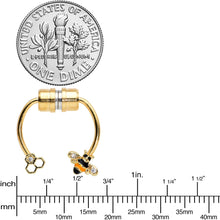 Load image into Gallery viewer, Clear Gem Bee Hive Gold Tone Non Pierced Magnetic Clip On Fake Septum Ring