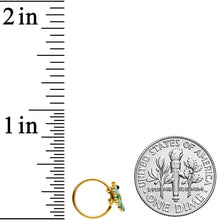 Load image into Gallery viewer, 20G 5/16 Clear Black Gem Gold Tone Pretty Peacock Nose Hoop