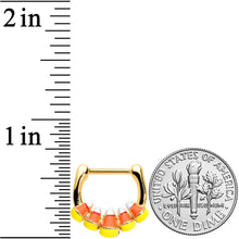 Load image into Gallery viewer, 16G 5/16 Gold Tone Candy Corn Halloween Cartilage Clicker
