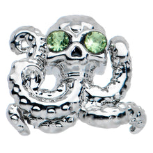 Load image into Gallery viewer, 20G 7.5mm Clear Green Gem Sunglasses Octopus L Shape Nose Ring