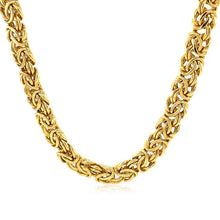 Load image into Gallery viewer, 14k Yellow Gold Byzantine Motif Chain Necklace