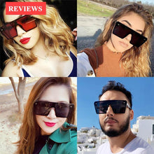 Load image into Gallery viewer, NEW Top Oversized Square Modern Woman And Ladies Fashion Retro Gradient Sunglasses With Big Frame And Vintage Eyewear UV400 Protection