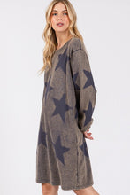 Load image into Gallery viewer, Modern Star Print Round Neck Dress Casual And Trendy Women’s Comfortable Soft Dress
