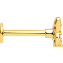 Load image into Gallery viewer, 16G 5/16 Clear CZ Gem Gold Tone Open Butterfly Labret Tragus