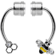 Load image into Gallery viewer, Clear Gem Bee Hive Non Pierced Magnetic Clip On Fake Septum Ring