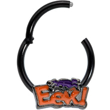 Load image into Gallery viewer, 16G 3/8 Black Eek Purple Spider Halloween Hinged Segment Ring