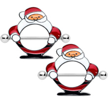 Load image into Gallery viewer, 14G 5/8 Ooh Jolly Santa Claus Christmas Nipple Shield Set
