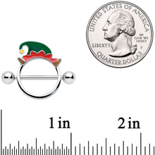 Load image into Gallery viewer, 14G 9/16 Holiday Elf Hat Christmas Nipple Shield Set