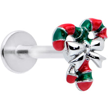 Load image into Gallery viewer, 16G 5/16 Pair of Candy Canes Christmas Labret Monroe Tragus