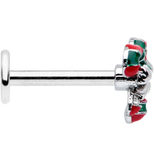 Load image into Gallery viewer, 16G 5/16 Pair of Candy Canes Christmas Labret Monroe Tragus