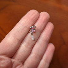 Load image into Gallery viewer, 20G 5/16 Heart Pink Butterfly Clear Dangle Nose Hoop