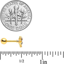 Load image into Gallery viewer, 16G 1/4 Purple Tourmaline Gold Tone Spray Cartilage Tragus